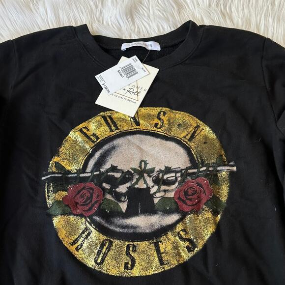 Daydreamer Guns N Roses Sweatshirt Crew Neck Graphic Print Cozy Oversized, Black - Picture 3 of 8